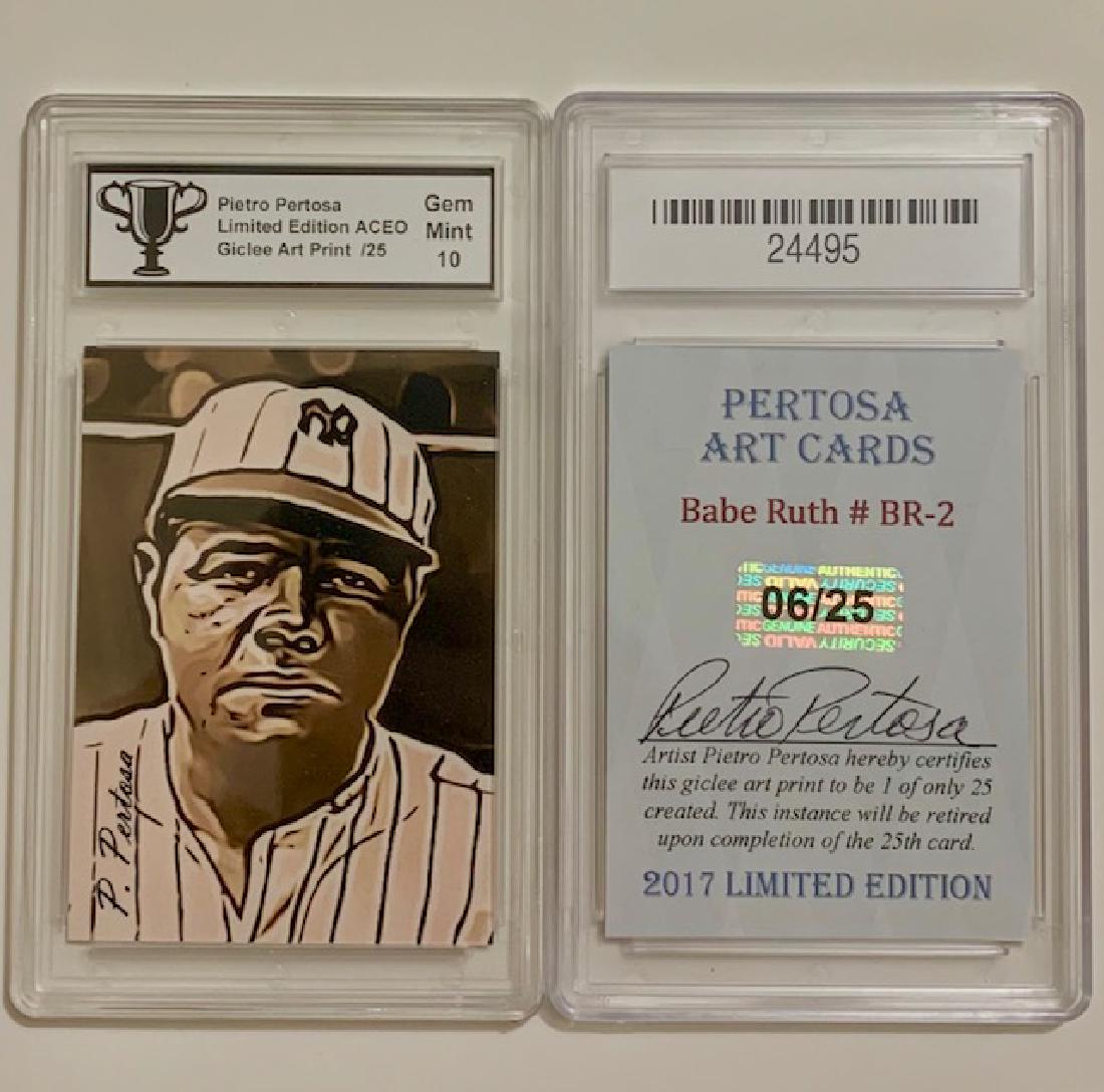 BABE RUTH Signed by Artist Giclee Art Baseball Card: Hand Signed & Numbered by Artist ONLY 25 Made - Gem Mint 10