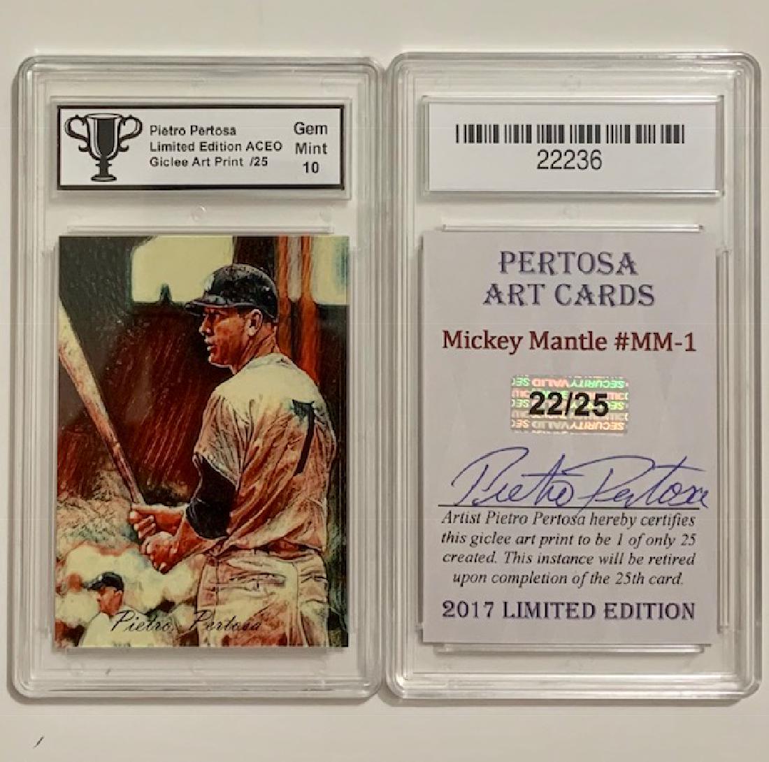 MICKEY MANTLE Artist Signed Giclee Art Baseball Card (1 of 1)