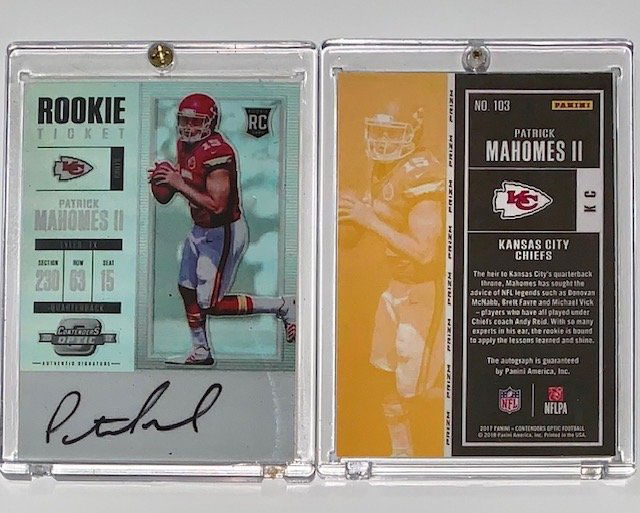 2017 PATRICK MAHOMES Rookie Football Card/READ ON (1 of 1)