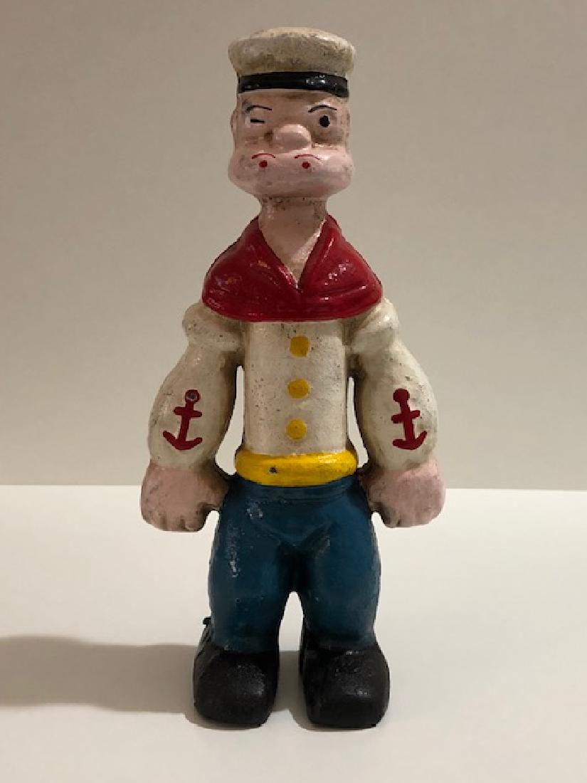 Old Cast Iron POPEYE Still Coin Bank 11 inches Tall: Awesome Piece â€“ Exact Age Unknown â€“ Sold AS-IS - See all Photos