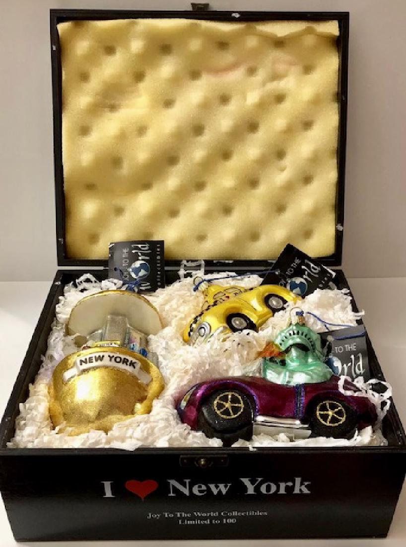 1 of 100 Polonaise Glass I LOVE NEW YORK Ornaments: Comes in Original Wood Presentation Box and has Original Tags - Never Displayed - Multiple Photos Posted