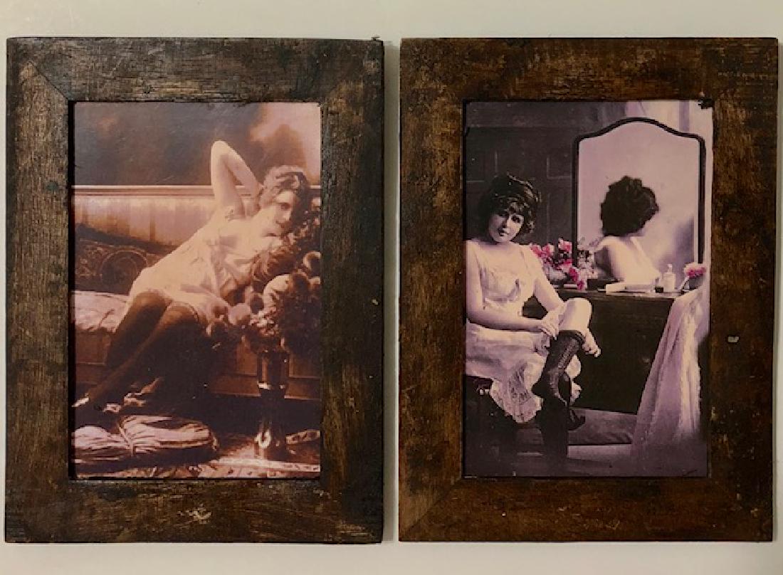 Old West Brothel Whorehouse SOILED DOVES Photos: LOT OF 2 â€“ Wood Framed Lineup Photos - Age Unknown â€“ Sold AS-IS