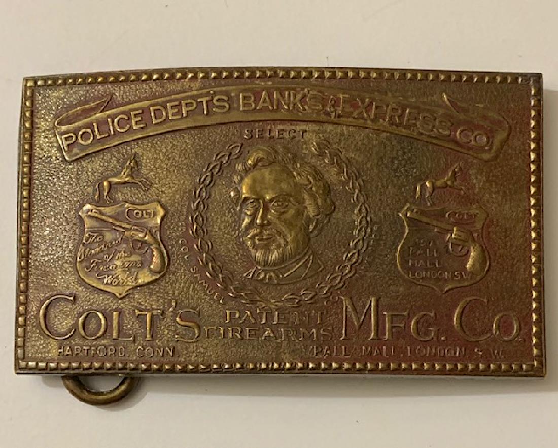 Signed TIFFANY Samuel COLT Firearm Belt Buckle: Embossed â€“ Reads on Back A Gift from Colt â€“ Great Piece - See all Photos
