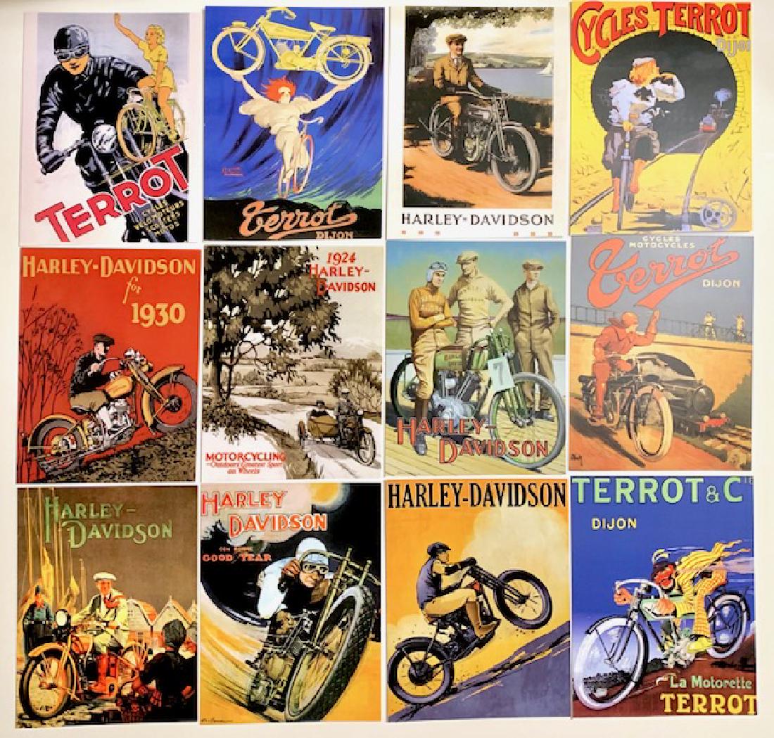 12 History of HARLEY-DAVIDSON Postcards - A/READ ON: The 12 Postcards are a look back into the History of Motorcycles & Harley-Davidson. They are in Beautiful Condition â€“ Group A