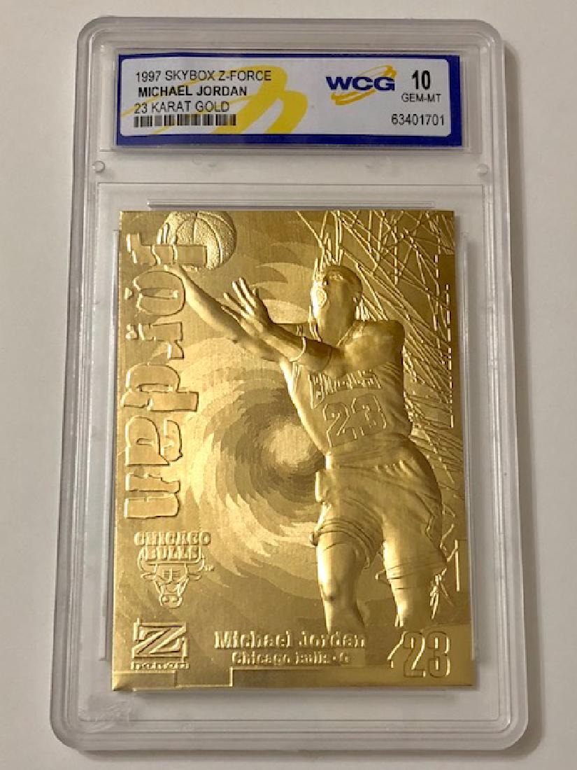 MICHAEL JORDAN Skbox ZForce 23k Gold Basketball Card: Embossed - Gem Mint 10