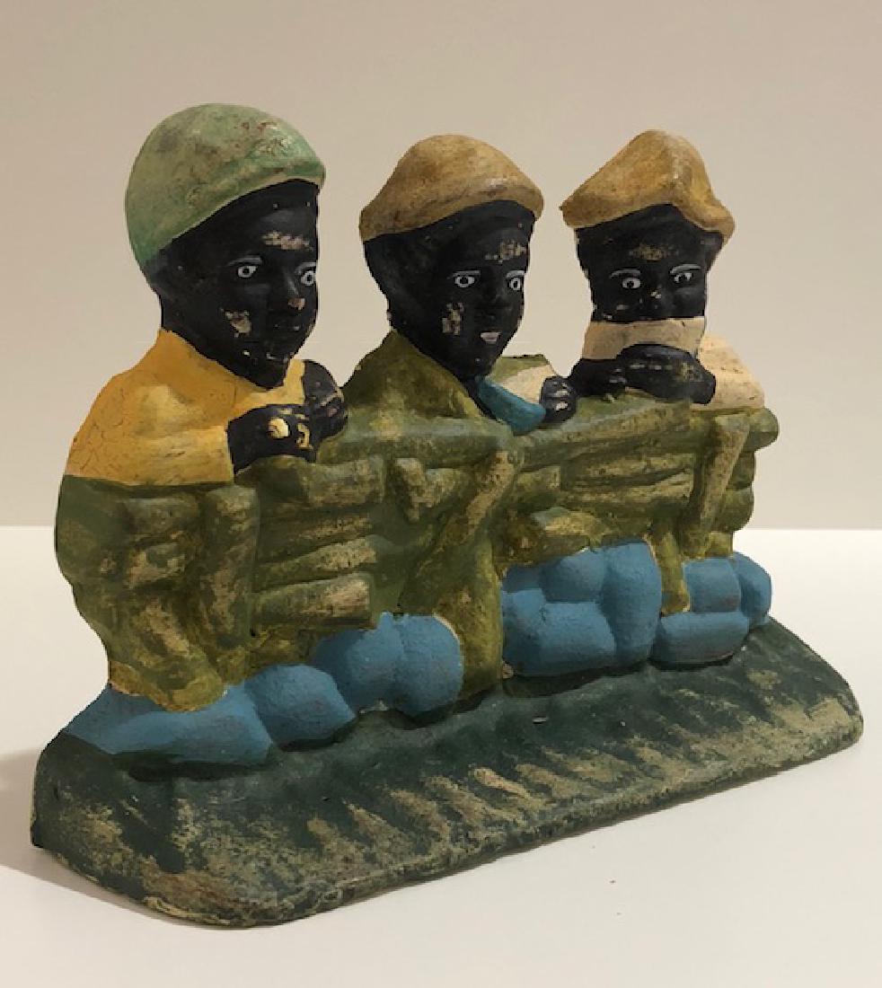 Old Signed HUBLEY Black Americana Cast Iron Doorstop: Great Piece â€“ Multiple Photos Posted