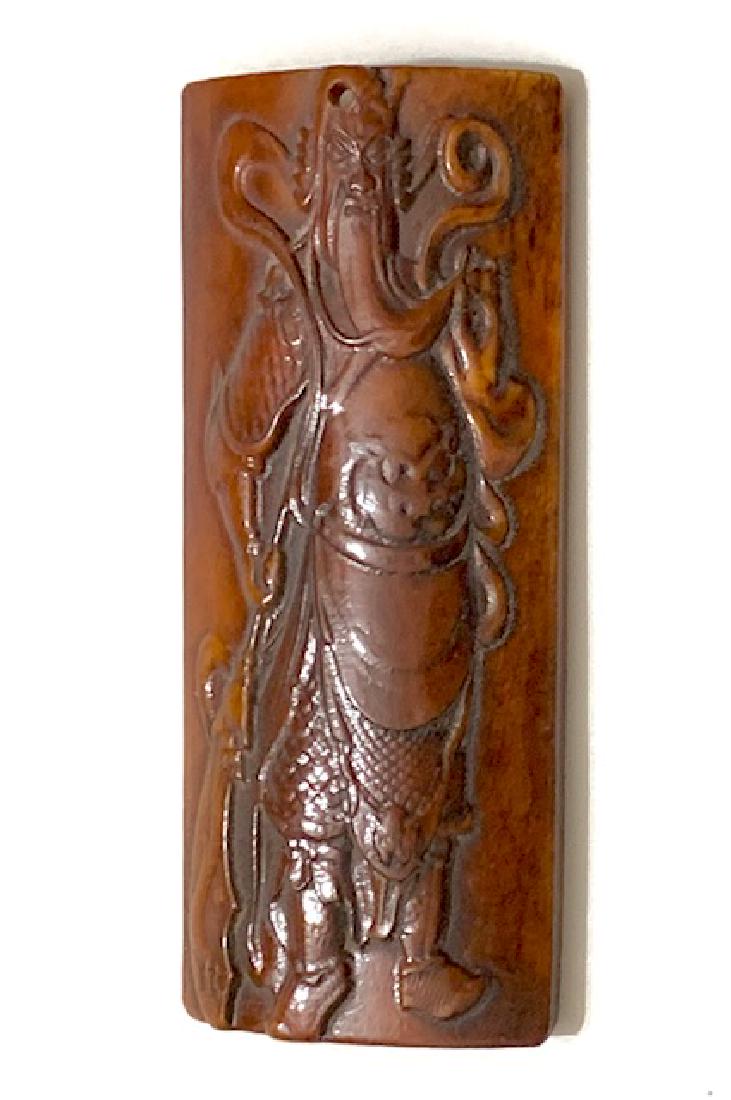 Chinese Folk Art BONE Carving Emperor GUAN YU: Hand Carved, Hollowed & Preserved - MUST SEE ALL PHOTOS - Awesome Piece