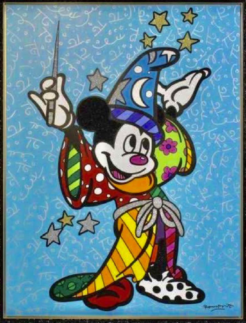ROMERO BRITTO Mickey Mouse Giclee Canvas Art Print: 12 x 18 - Does Not Come Framed - Shipped in a Mailing Tube These are Giclee Prints - Not an Original Oil