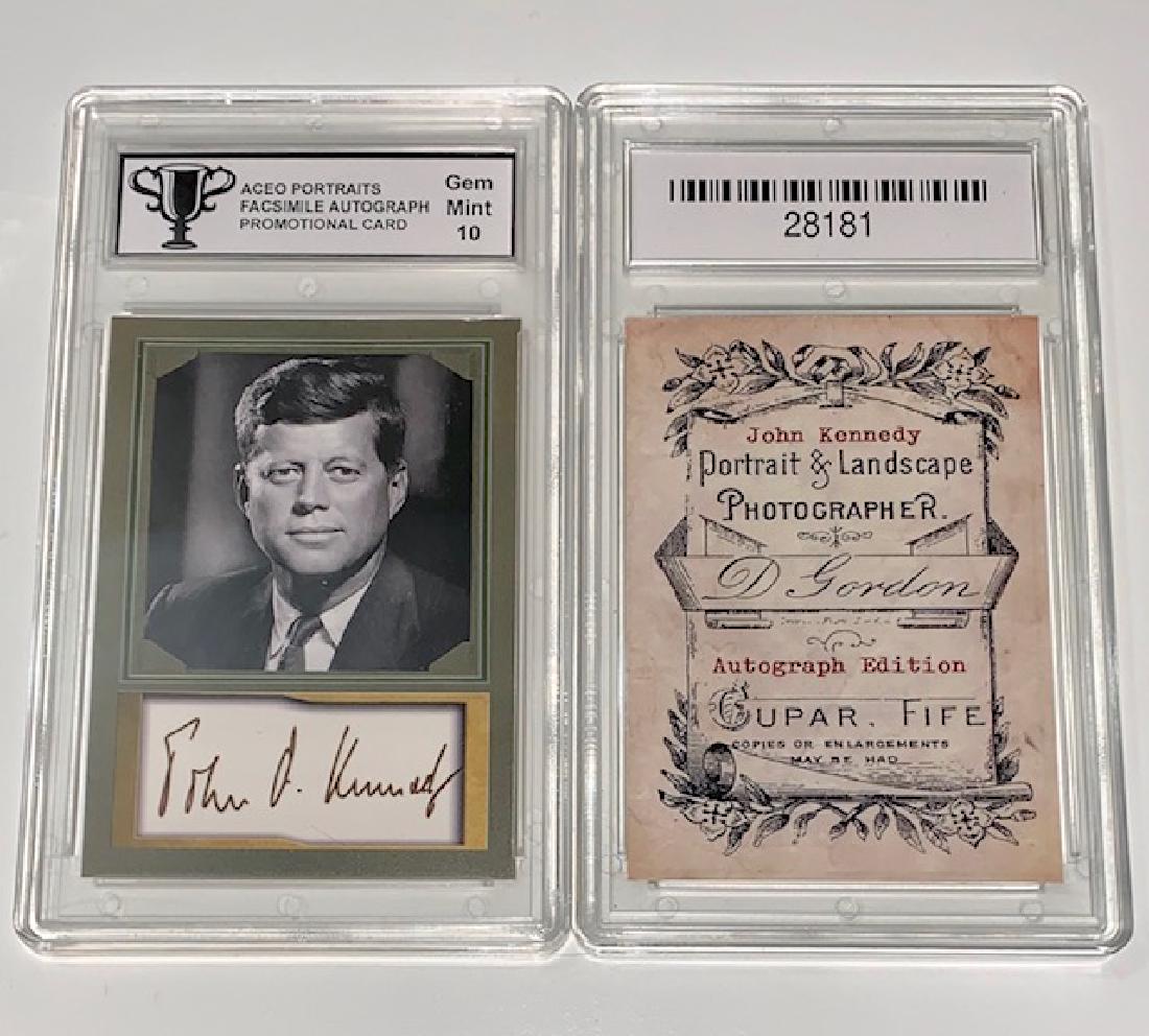John F Kennedy Signed Studio Portrait Promo Card: Gem Mint 10 â€“ The Signature on this Card is a Facsimile Autograph â€“ Not Hand Signed