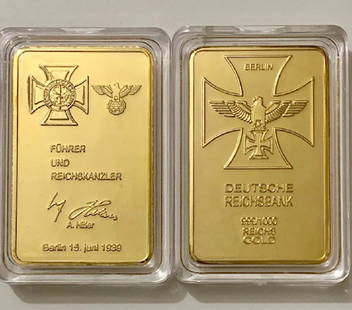 1oz .999/1000 Gold Clad German Signature Bullion Bar: Encapsulated