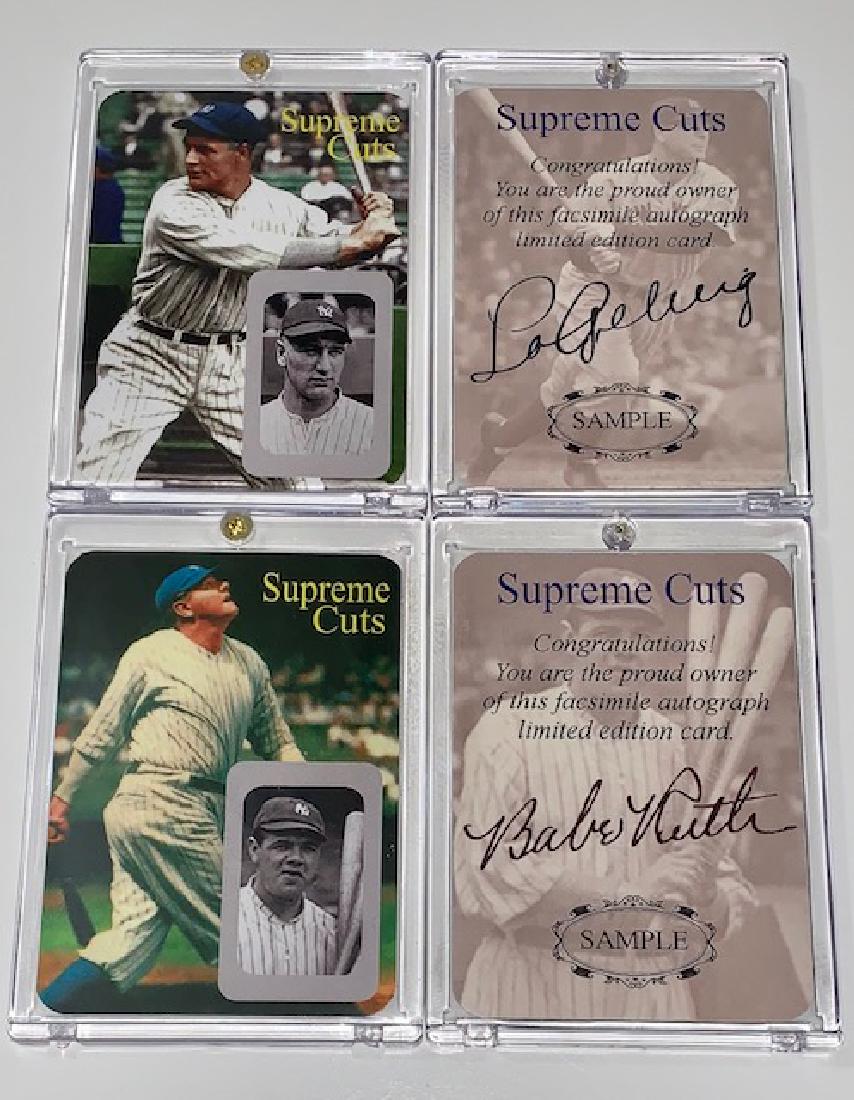Lou Gehrig/Babe Ruth Facs Autographed Sample Cards: Limited Edition Baseball Cards - Autographs are Facsimile Signatures - Sold AS-IS