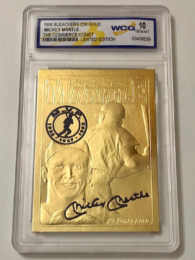 23k Gold MICKEY MANTLE Limited Edition Baseball Card: The Commerce Comet â€“ Gem Mint 10
