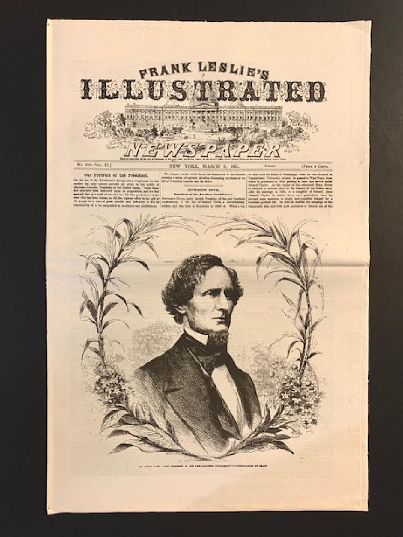 1861 Civil War/President Elect A. LINCOLN Newspaper: March 9 th 1861 Frank Leslie Newspaper / Must See Images This Copy is Extremely Hard to Find Original / It is an Exact Copy of the Original Multiple Photos Posted - Actual Print Date Not Known