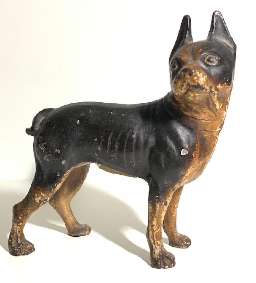 LG 1920s HUBLEY Cast Iron English Bulldog Doorstop: Multiple Photos Posted