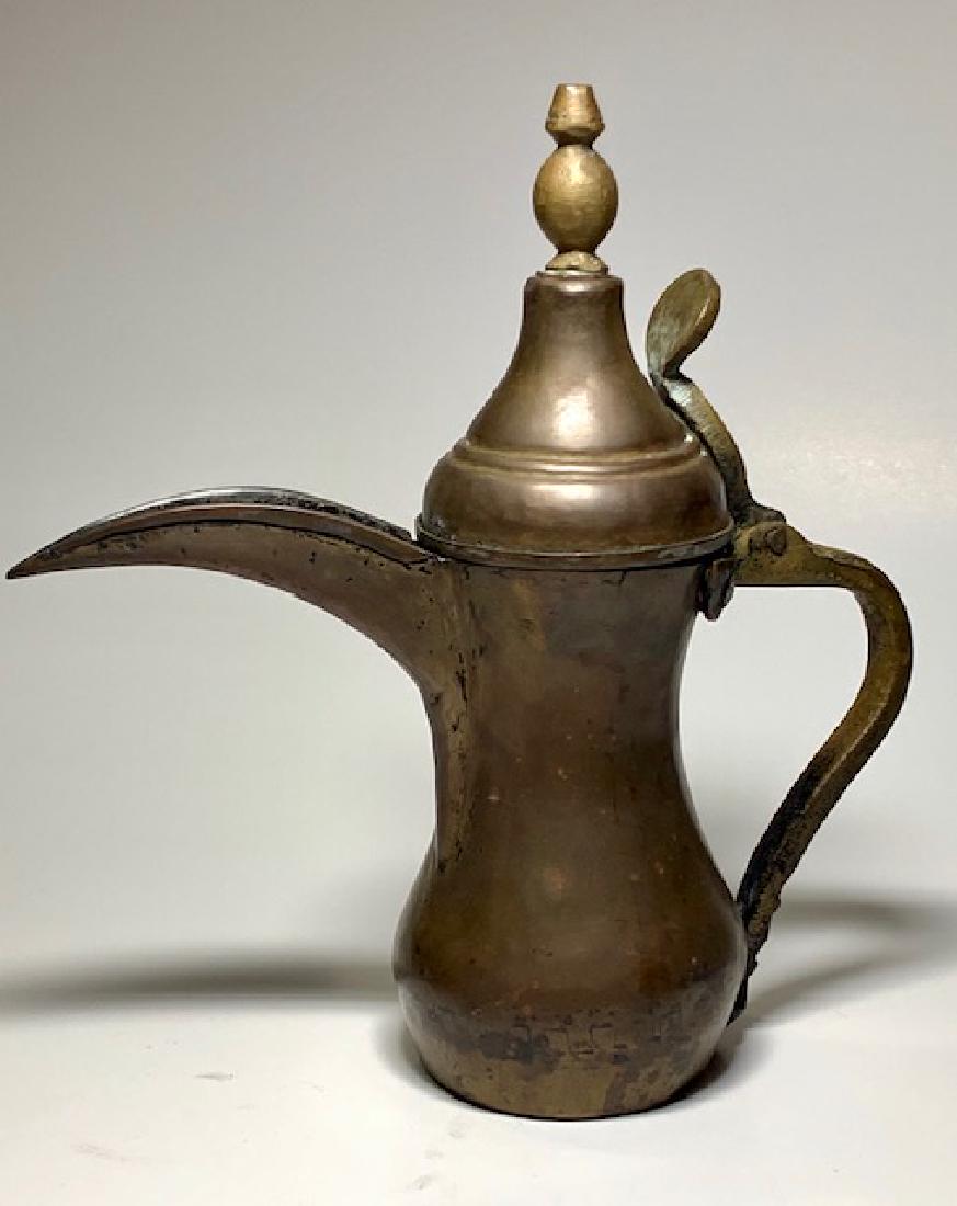 19th Century Handmade Weighted Brass Coffee Pot: Great Piece - Multiple Photos Posted