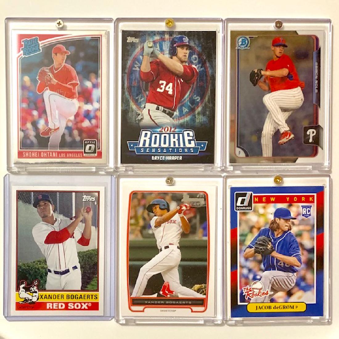 Lot of 6 Star Player Rookie Baseball Cards/Read On: Bryce Harper, Shohei Ohtani, Jacob DeGrom, Xander Bogarts and Aaron Nola. 2 of the Cards in this lot are Not Rookie Cards