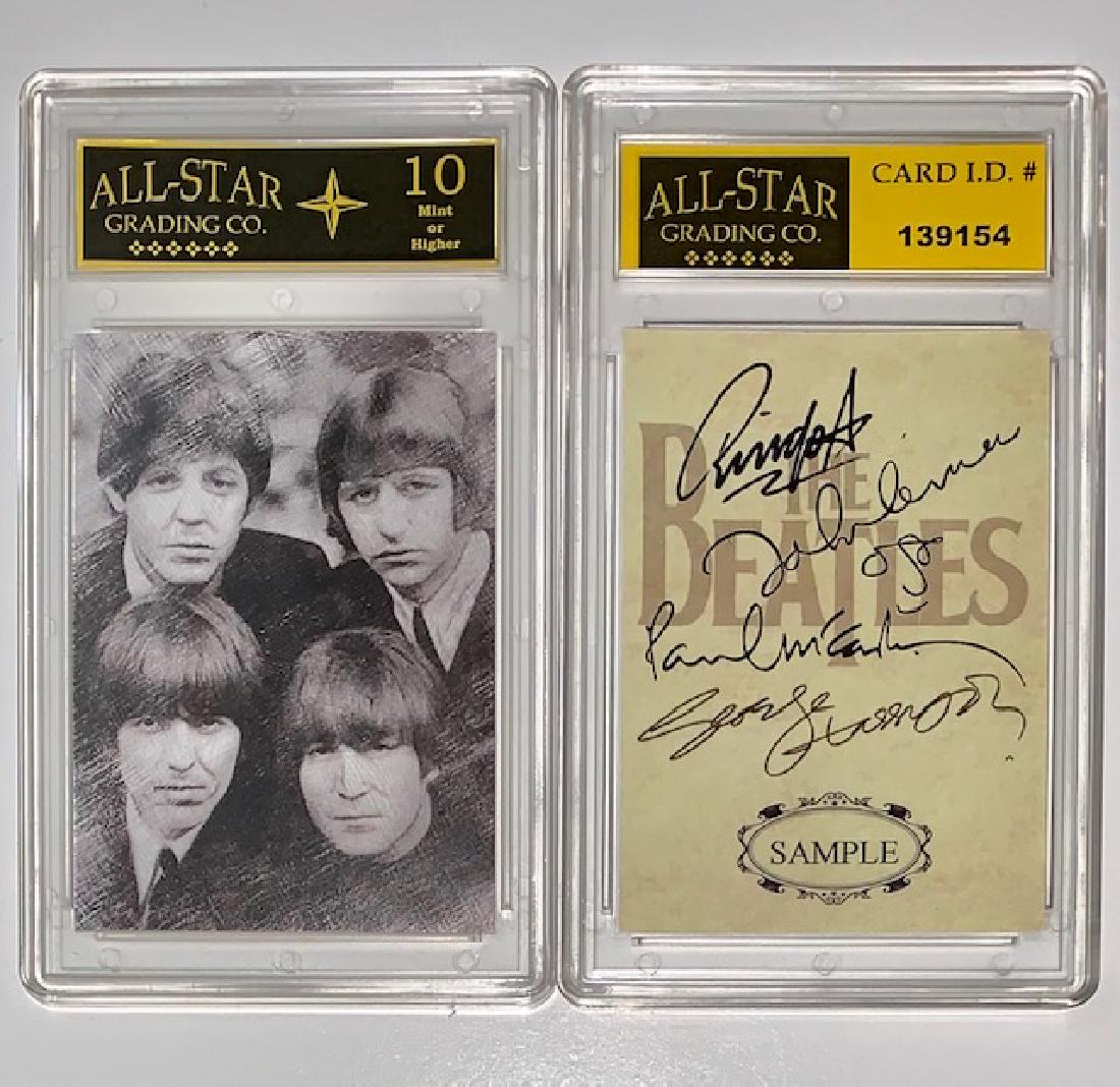 BEATLES Facs Autographed Pencil Sketch Sample Card: Gem Mint 10 - Facsimile Autographed - Multiple Photos Posted
