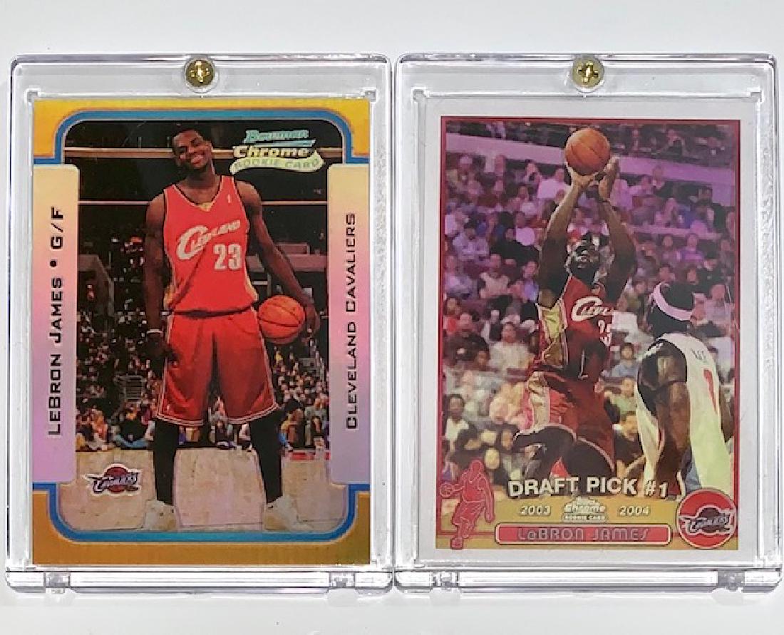 Lot of 2 Lebron James RP Rookie Basketball Cards: LOT OF 2 - Encased - These Cards are Being Sold as RP Reprints