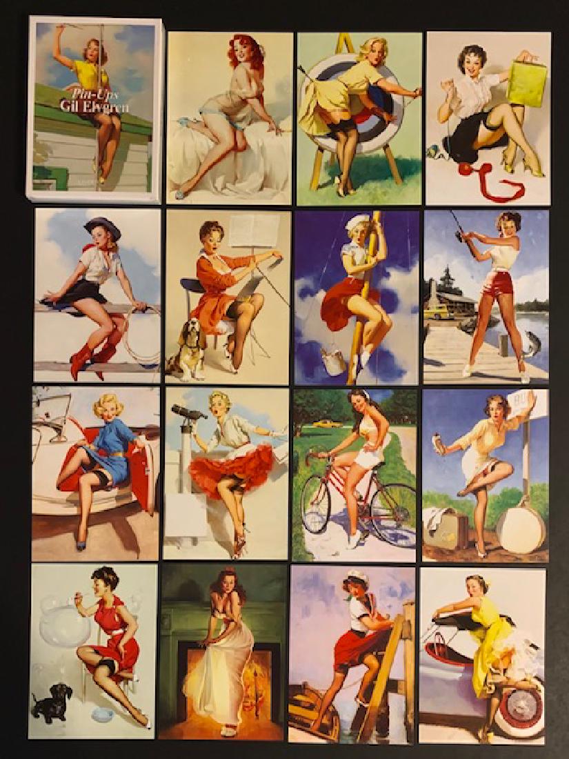 Lot of 15 GIL ELVGREN RisquÃ© Pin-Up Girl Postcards/B: 4 x 5 - All in Excellent Condition â€“ Group B