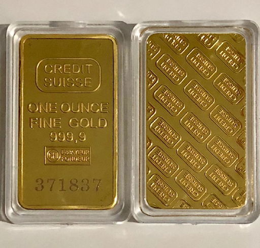 Credit Suisse 1 Oz 999 9 Fine Gold Clad Bullion Bar Jul 24 2019 South Florida Auction Estate Sale Services Inc In Fl
