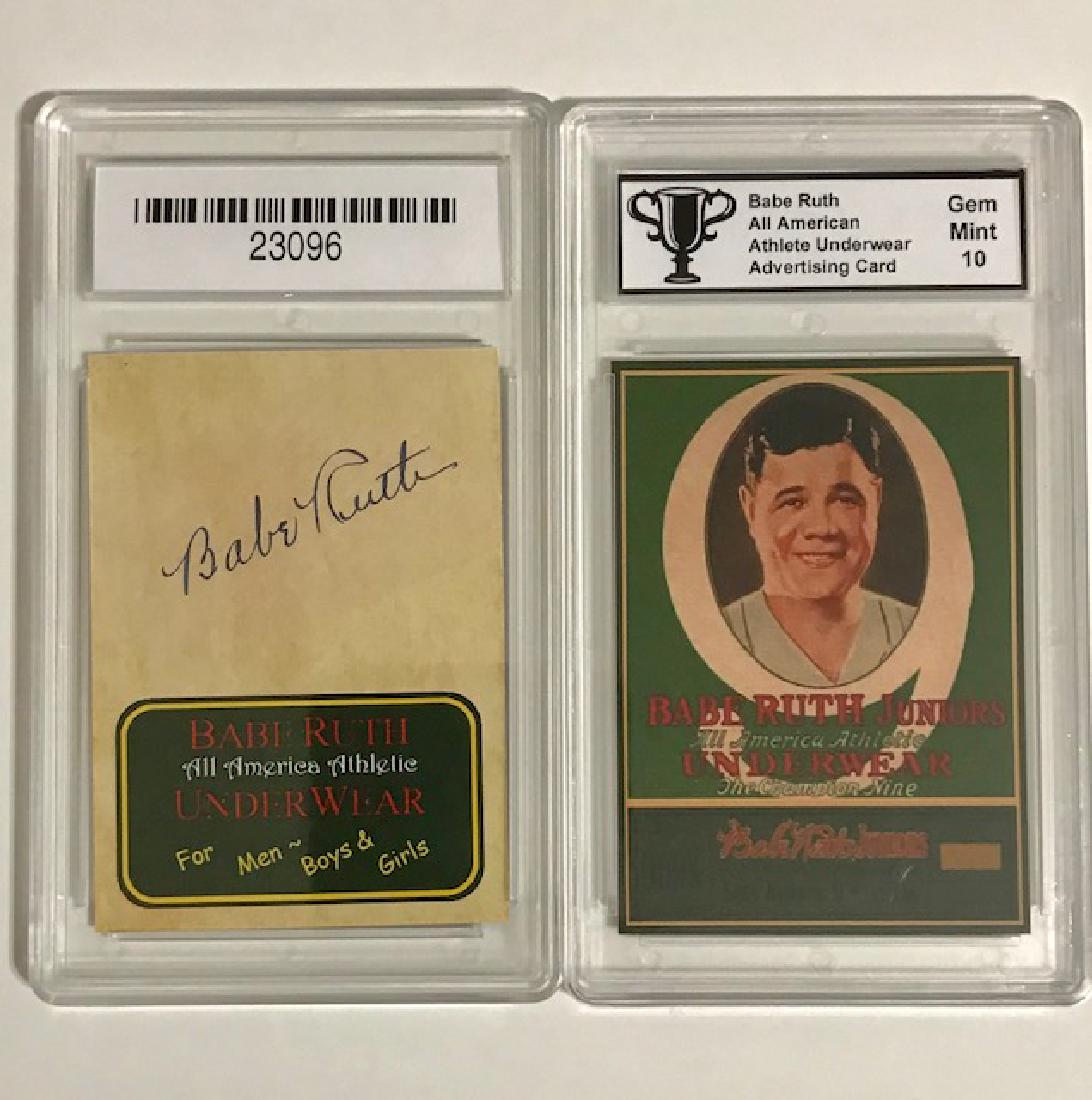 BABE RUTH Underwear Advertising Baseball Card: ALL AMERICAN ATHLETE UNDERWEAR / Gem Mint 10 / Great Card