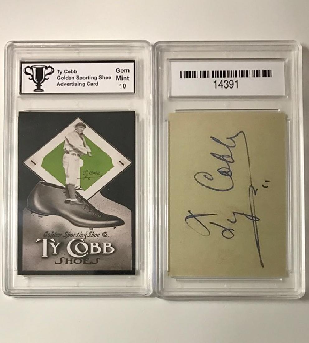 TY COBB Sporting Shoes Advertising Baseball Card: GOLDEN SPORTING SHOES / Gem Mint 10 / Great Card