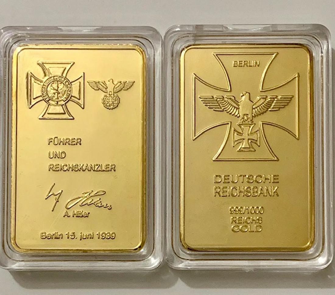 1oz 999 Gold Clad ADOLF HITLER Signature Bullion Bar: Encapsulated - â€“ NOT GOLD / Gold Clad Plated / Sold as a Collectible Novelty