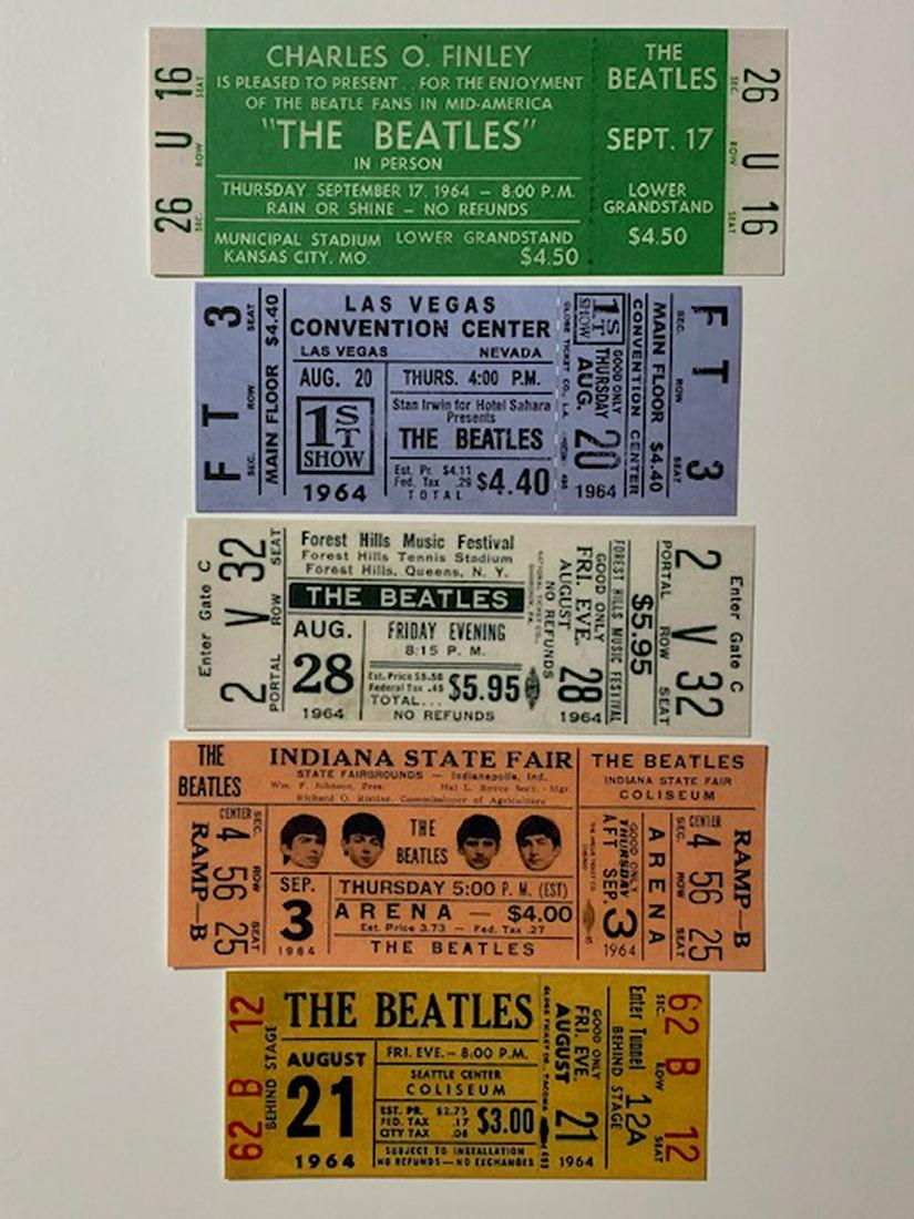 5 Assorted The BEATLES Uncut Concert Tickets/B: This Lot of 5 Consists of Different Uncut Commemorative Reprint Concert Tickets / Not Originals / Great Collectible