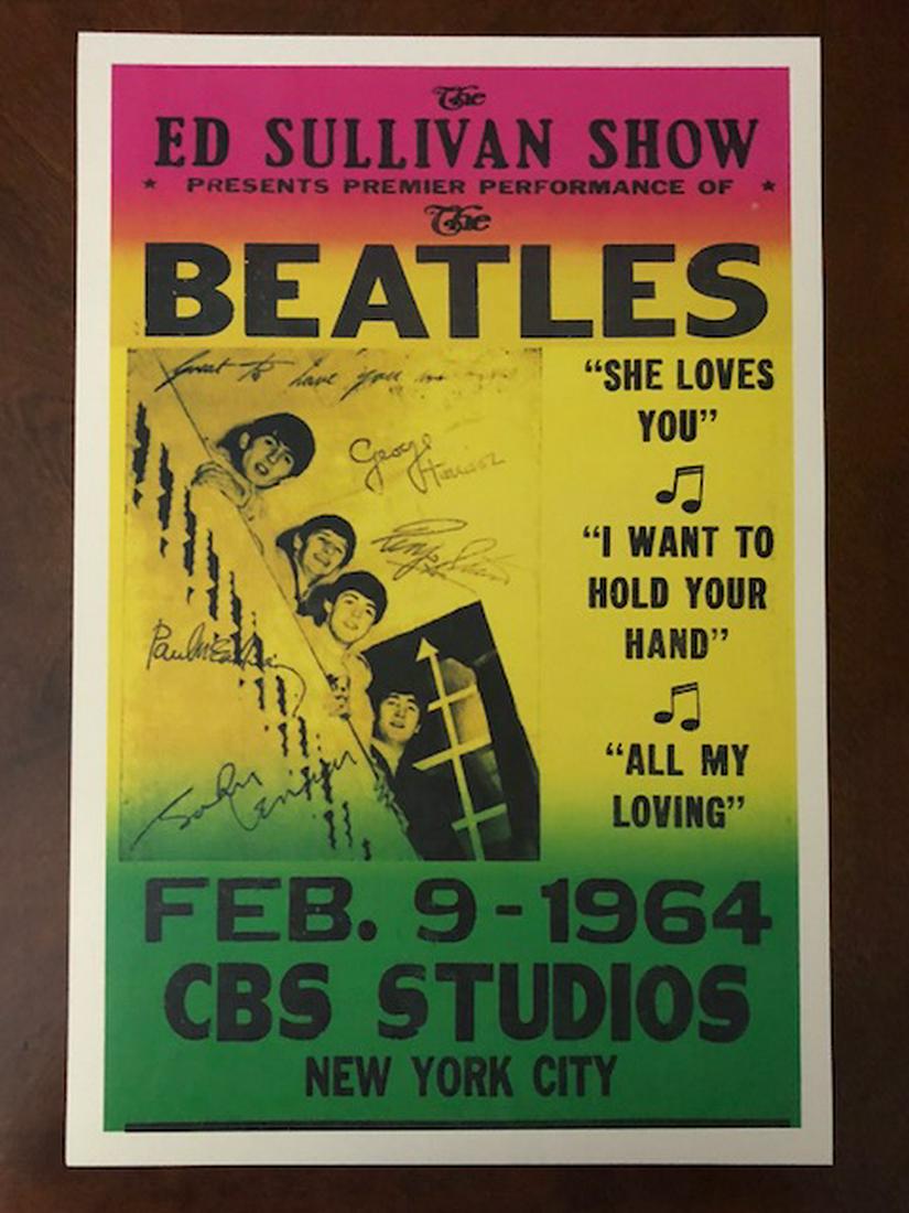 THE BEATLES Premier Ed Sullivan Show Concert Poster: CBS Studios â€“ Feb 9, 1964 - 12 x 18 â€“ Not Original â€“ Sold as a Decorative Poster