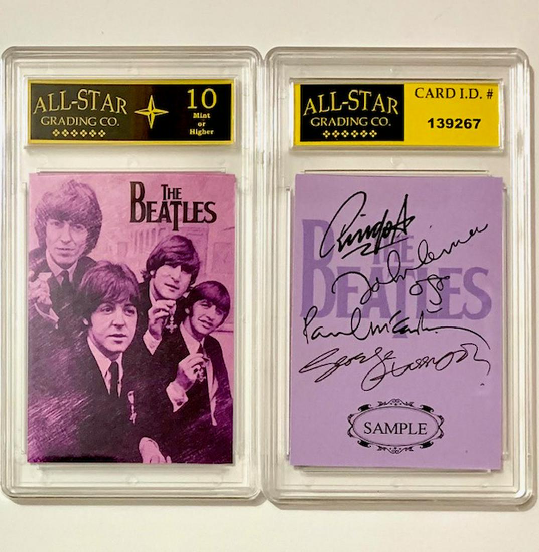 The BEATLES Facs Autographed Brush Art Sample Card: Gem Mint 10 - Facsimile Autographed - Multiple Photos Posted