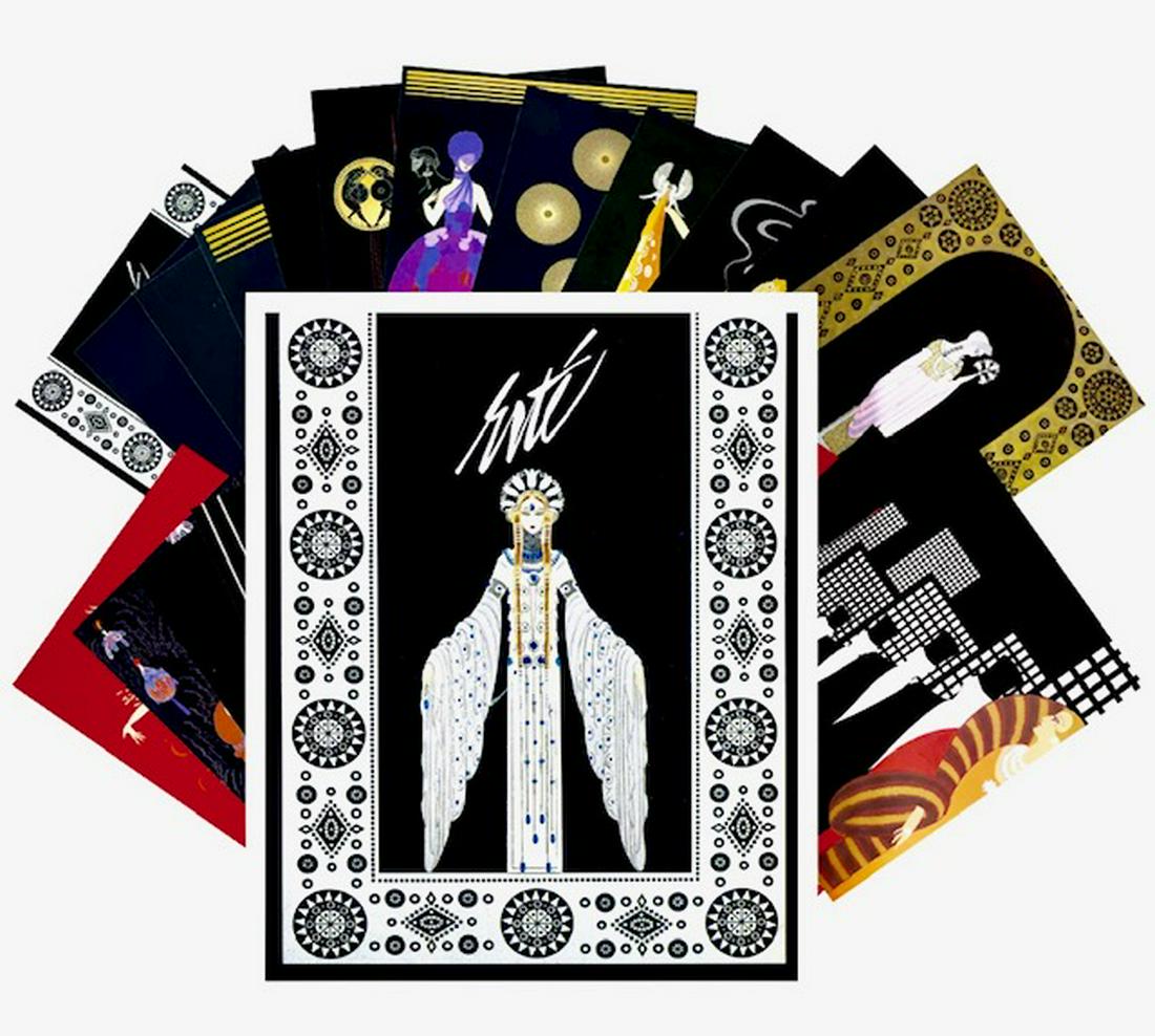 Lot of 24 - ERTE Art Deco Illustrations Postcards: Gorgeous Set in Beautiful Condition â€“ See all Photos
