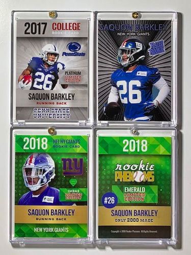 Lot Of 3 Rare Saquon Barkley Rookie Football Cards Aug 17 2019