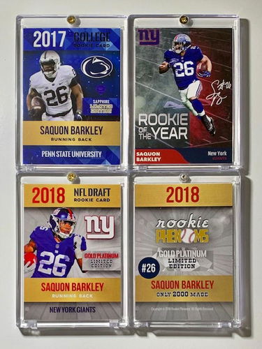Lot Of 3 Rare Saquon Barkley Rookie Football Cards Aug 17 2019