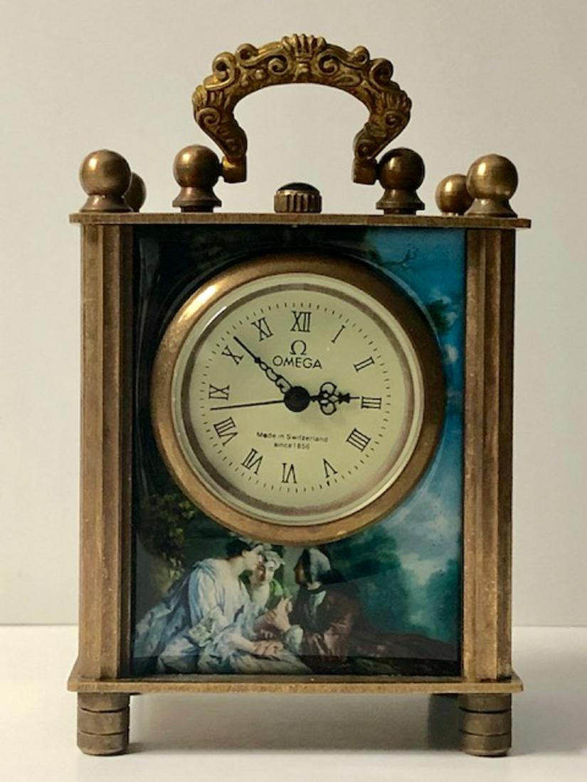 Elegant OMEGA Working Mini Carriage Clock: Working Perfectly â€“ Nice Piece - See all Photos