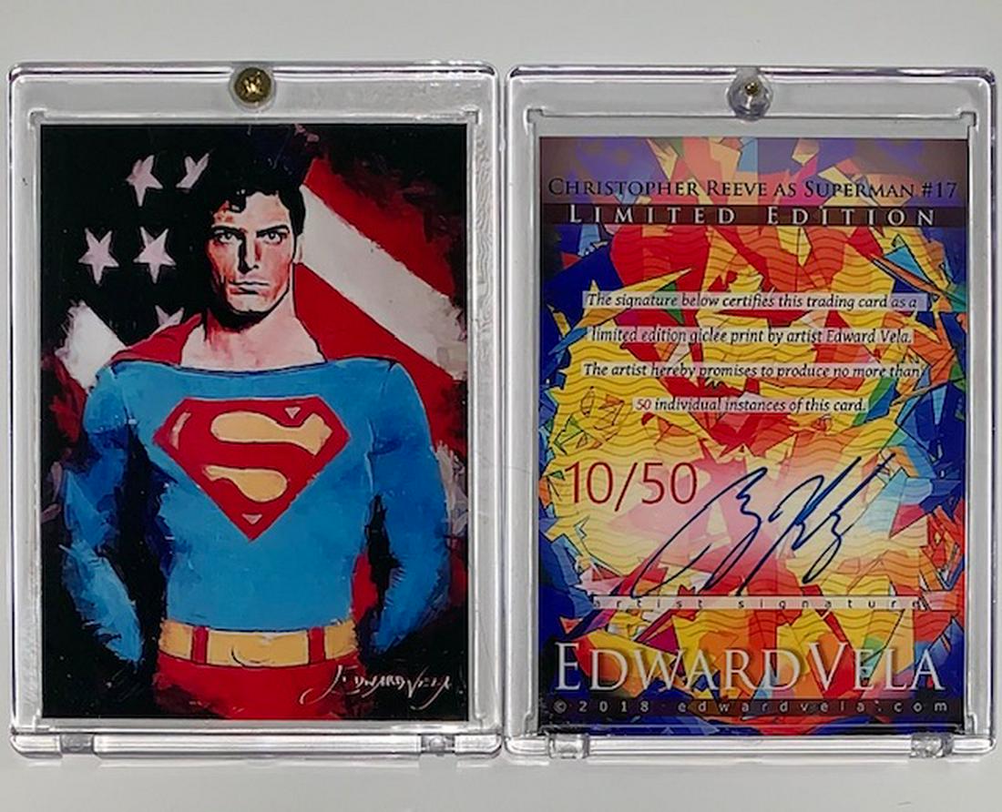 SUPERMAN Christopher Reeves Artist Signed Art Card: #10 of Only 50 Produced - Hand Signed and Numbered by Artist Giclee Print Art Card