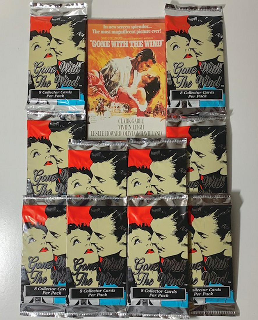 10 Sealed Packs of GONE WITH THE WIND Movie Cards: LOT OF 12 - Factory Sealed