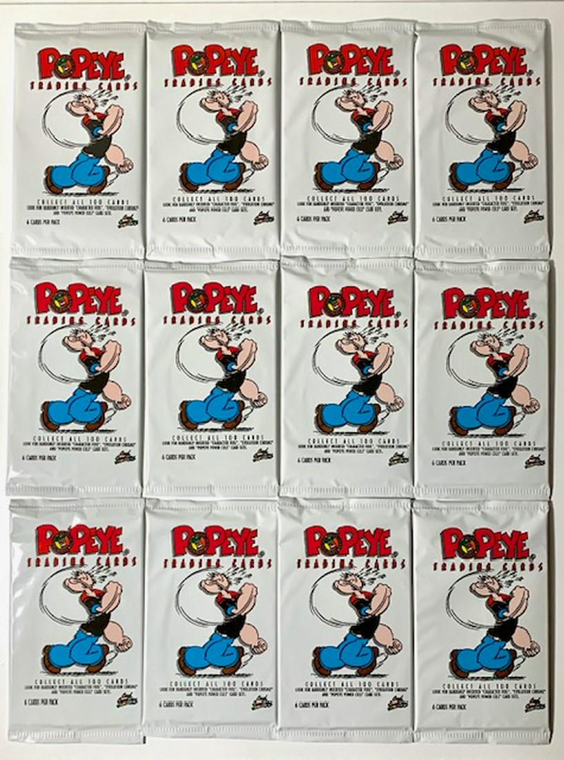 12 Vintage Foil Packs of POPEYE Trading Cards: LOT OF 12 â€“ Sealed