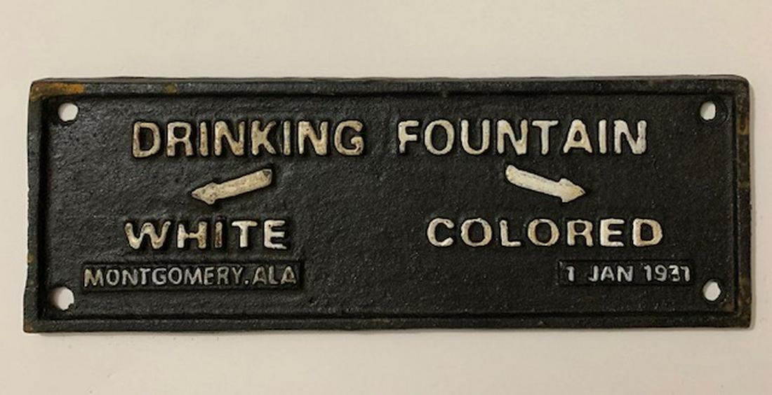 Dated 1931 Blck Americana Cast Iron Segregation Sign: We Do Not Support any of the Ideals this Piece Represents / Exact Age Unknown / Sold AS-IS