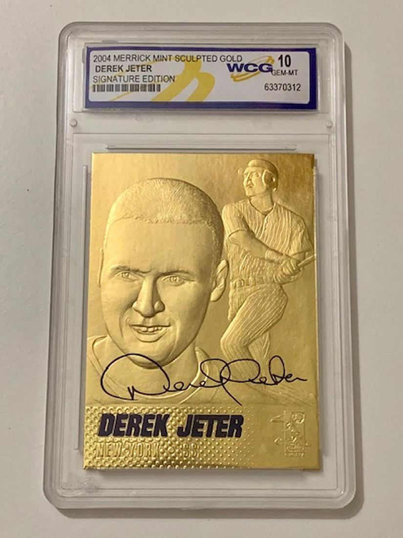 DEREK JETER 23k Gold Signature Edition Baseball Card: Limited Edition / Gem Mint 10 /23k Gold Baseball Card / Great Card / Multiple Photos Posted