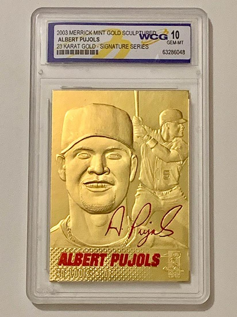ALBERT PUJOLS 23k Gold Signature Series Baseball Crd: Limited Edition / Gem Mint 10 /23k Gold Baseball Card / Great Card / Multiple Photos Posted
