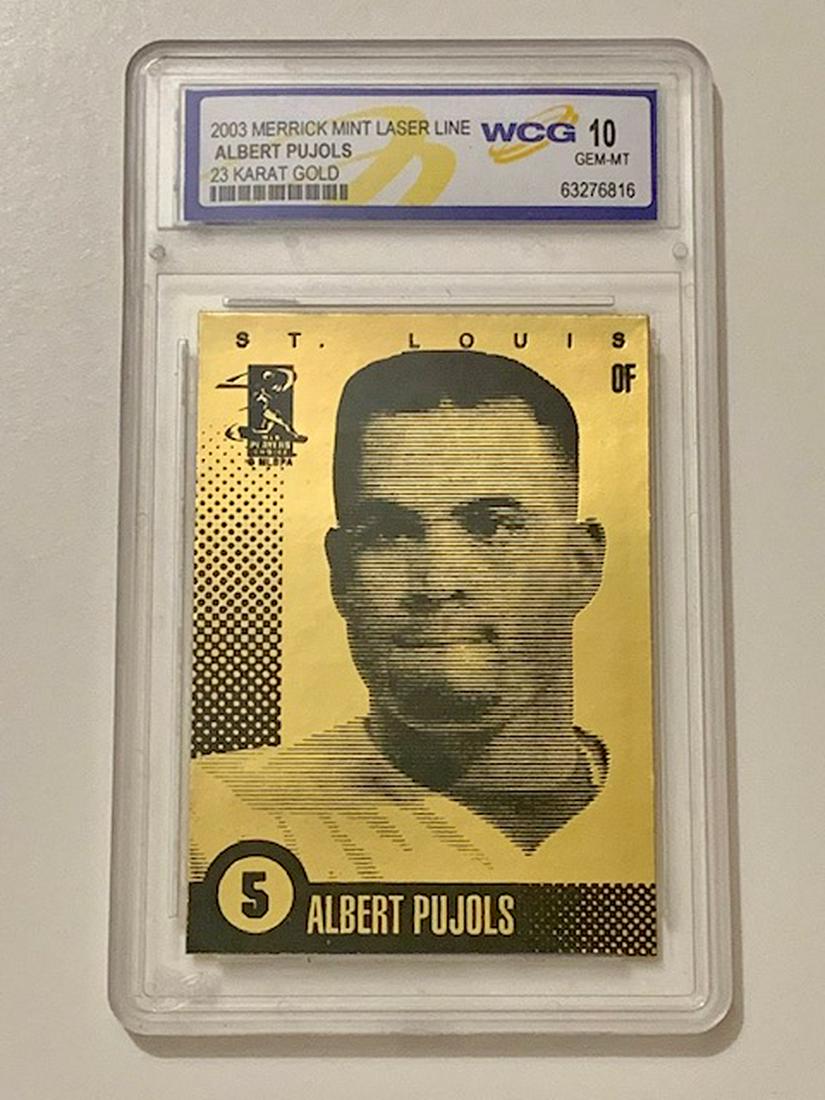 ALBERT PUJOLS Merrick Minted 23k Gold Baseball Card: Limited Edition / Gem Mint 10 / 23k Gold Laser Line Merrick Minted Baseball Card / Awesome Collectible Card / Multiple Photos Posted