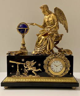 RARE Victoria N Albert Museum Marble Based Clock: Extremely Rare Clock / Titled ANGEL OF THE NEW AGE / Mint - Never Displayed / Comes with Original Box / Distributed by the Original Franklin Mint