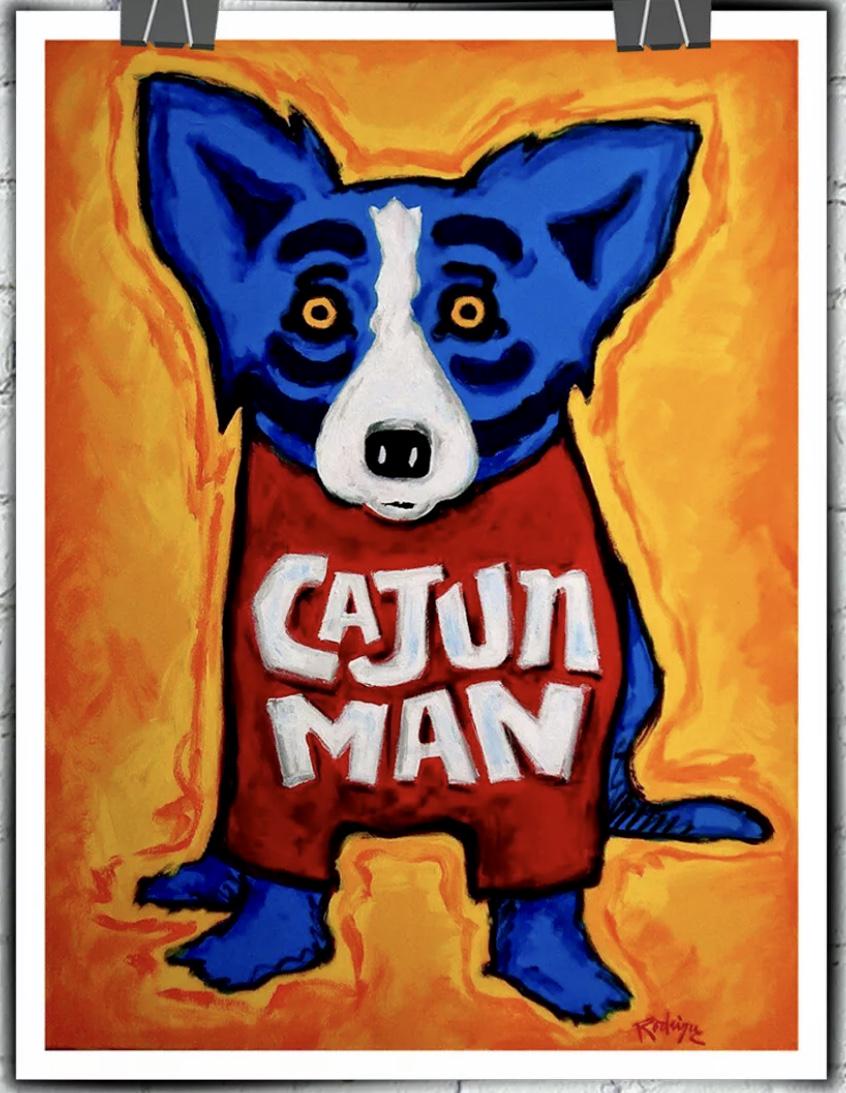 Signed BLUE DOG Giclee Art Canvas Print 12 x 18 (1 of 3)