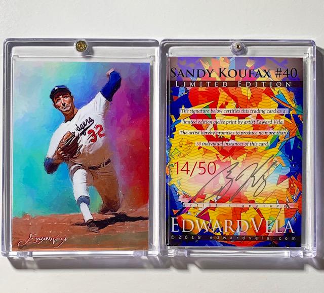 SANDY KOUFAX Artist Signed Giclee Art Baseball Card (1 of 1)