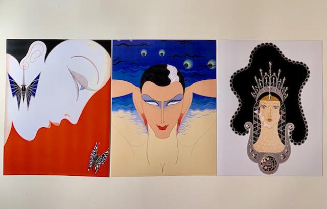 Lot of 3 ERTE Art Deco Art Lithographs 8 x 10 (1 of 1)