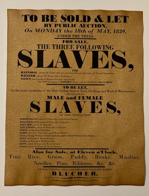 Dated Black Americana Slave Auction Notice Poster (1 of 1)
