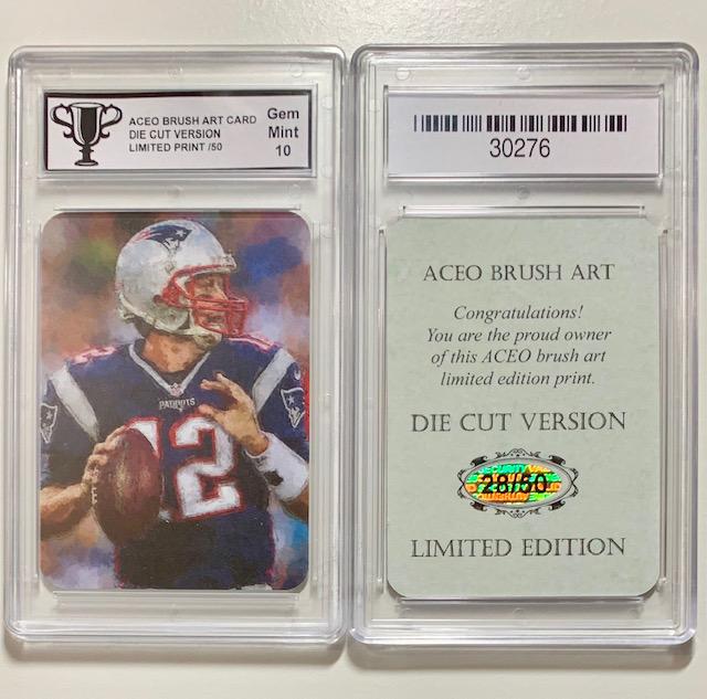 Rare TOM BRADY Die Cut Brush Art Football Card 28/50 (1 of 1)