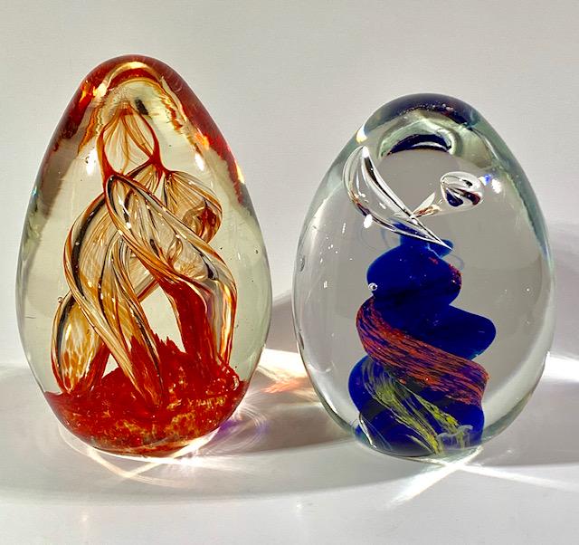 Pair of Un-Signed Studio Art Glass Paperweights (1 of 1)