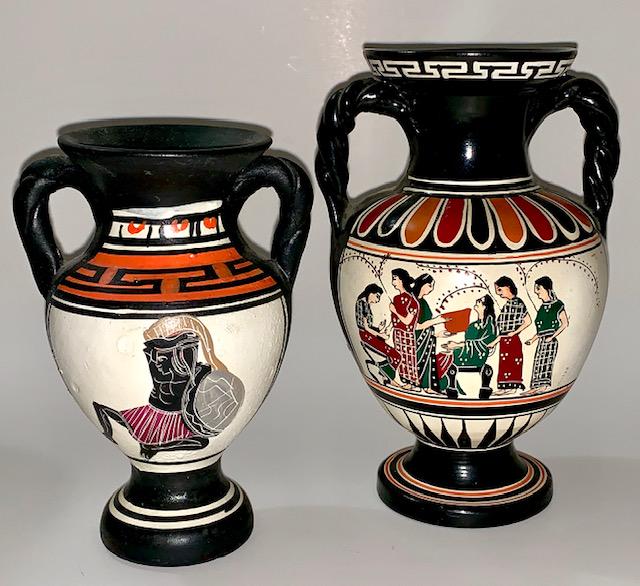 2 Authentic Artist Signed Grecian Pottery Vases Sep 14 2019