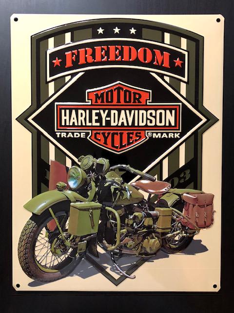 HARLEY DAVIDSON Embossed Tin Advertising Sign (1 of 1)